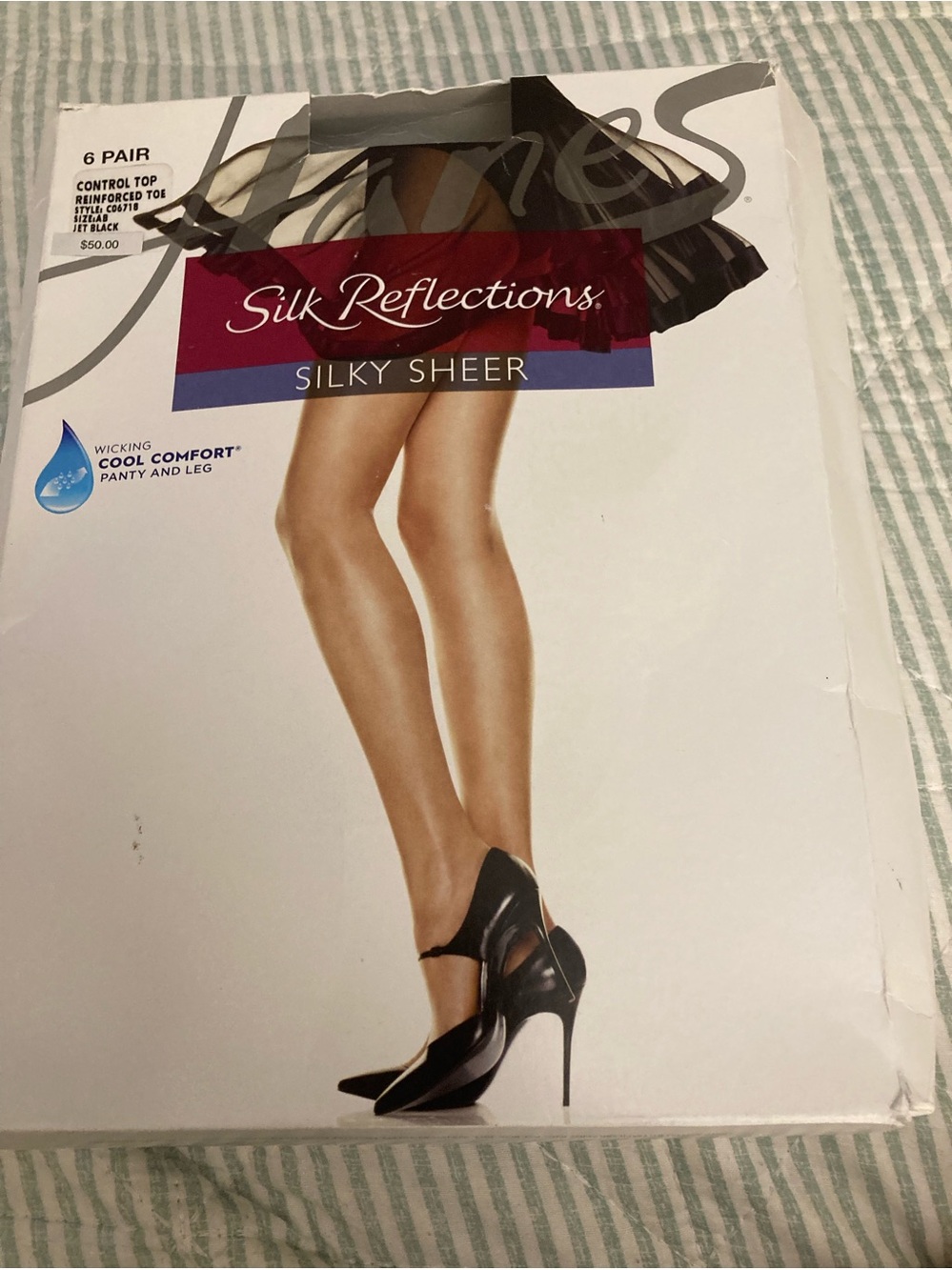 New 4- Pair Silk Reflections Silky Sheer Jet Black Control Top Sz AB
